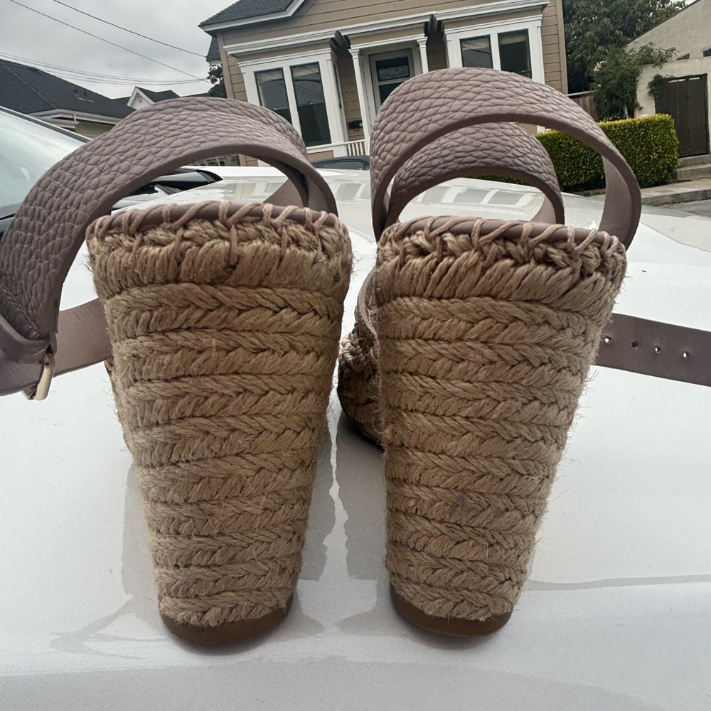 Valentino Taupe Espadrille Wedges - Picture 6 of 6